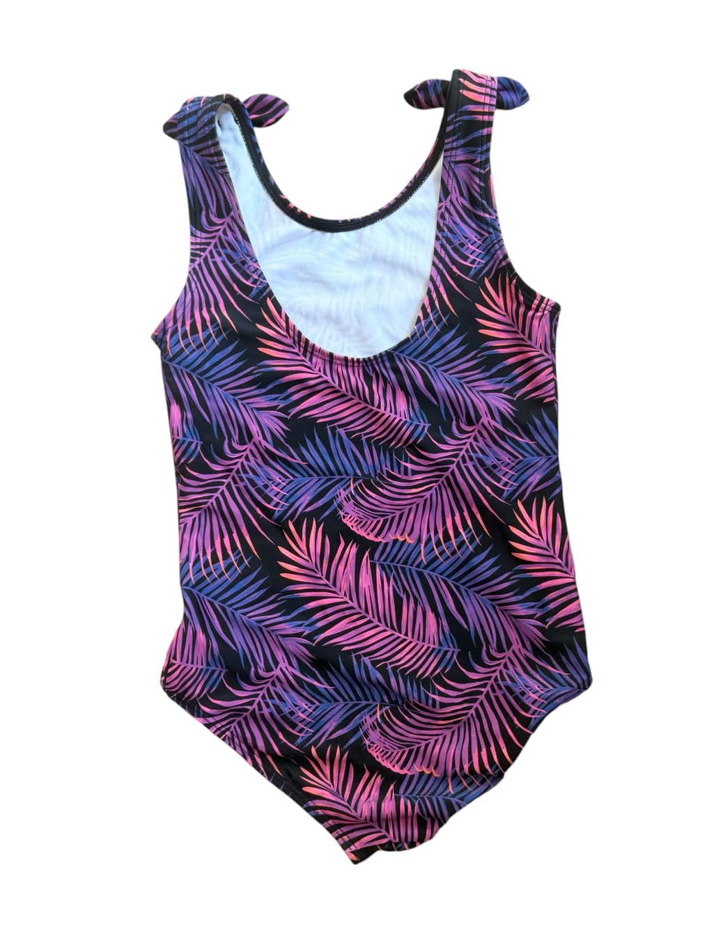 Ruffle Butts Kids One-Piece Swimsuit With Pink & Purple Palm Print — image 2 of 4